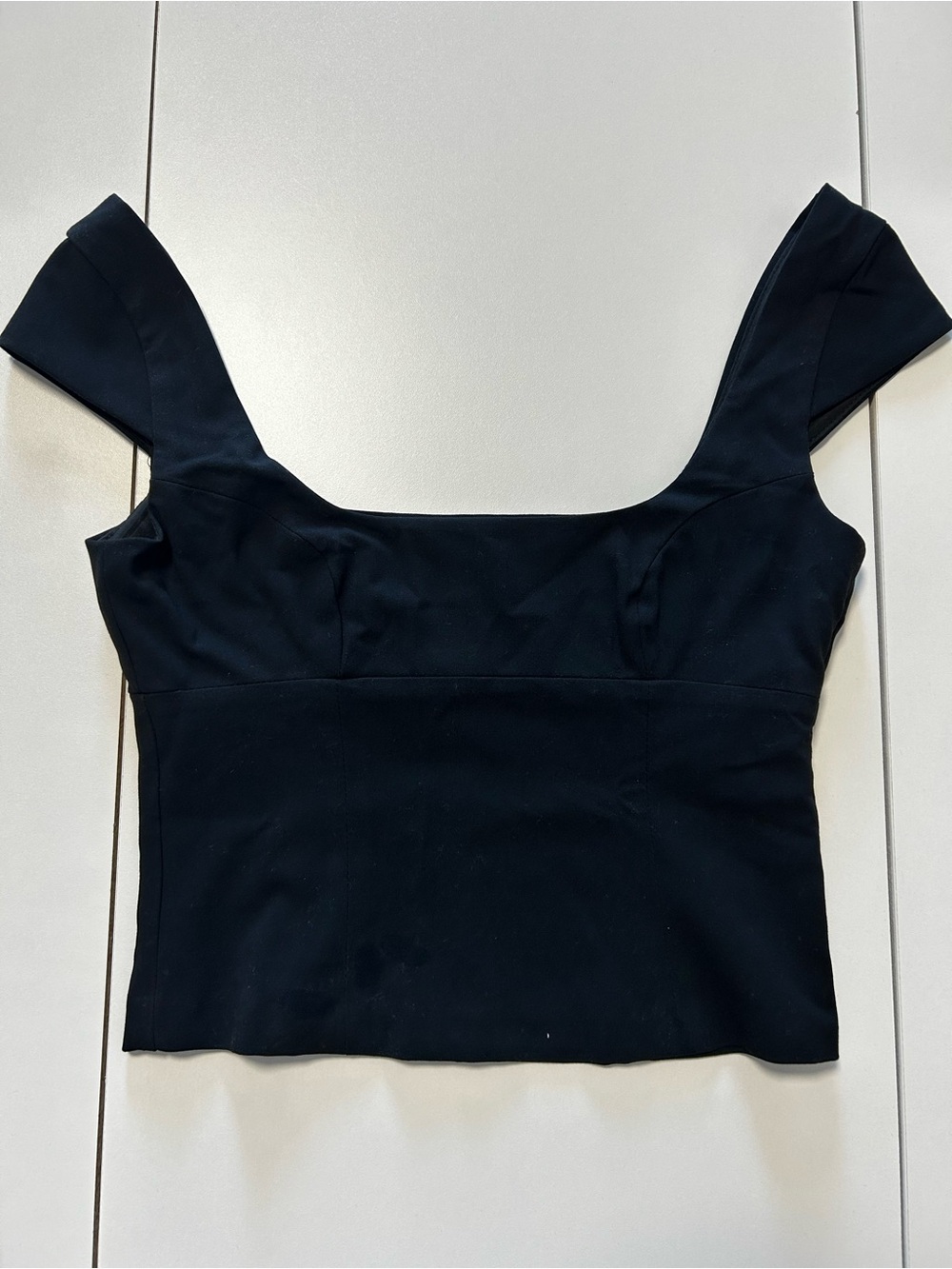 Women's Black Square-Neck Crop Top